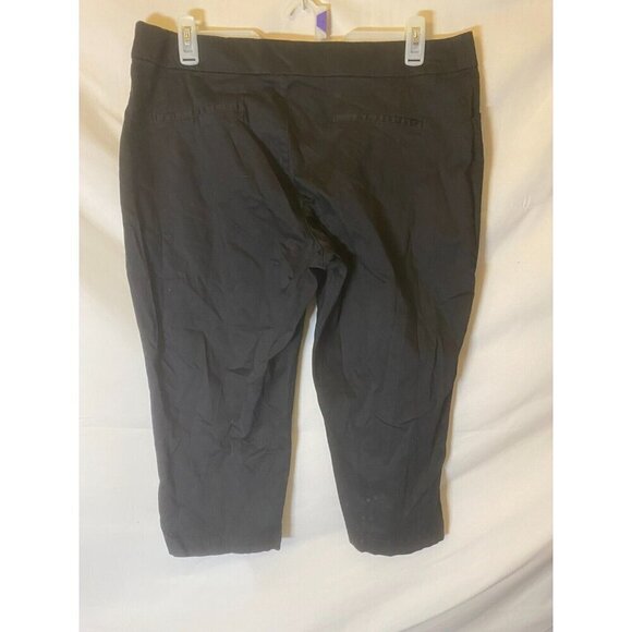 Lee Black Womens Plus Size 18W Pull On Dress‎ Pants Stretch Pockets Cropped 2X - Picture 2 of 2